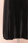Abetyn Black Silky Pleated Midi Dress | Boutique 1861 bottom