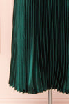 Abetyn Emerald Silky Pleated Midi Dress | Boutique 1861 bottom view