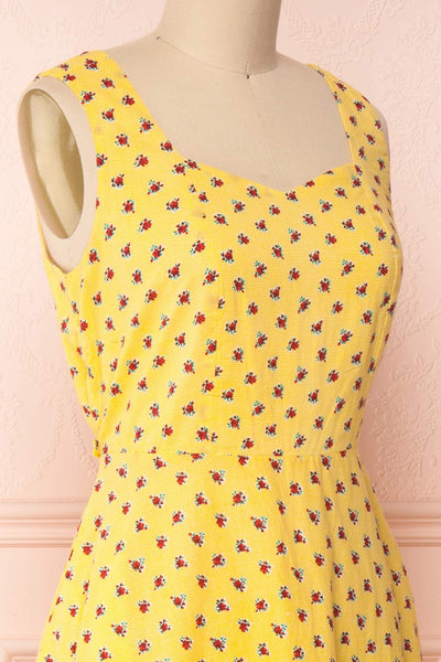 Abiko Yellow Floral A-Line Summer Dress | Boutique 1861 4