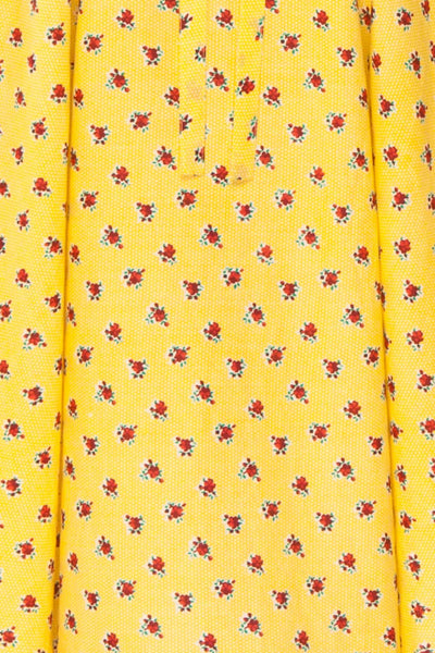 Abiko Yellow Floral A-Line Summer Dress | Boutique 1861 8