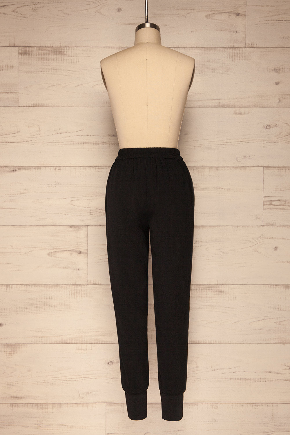 Ablancourt Noir Tapered Pants | Pantalon | La Petite Garçonne back view