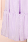 Abra Lavender Tiered Midi Dress With Puff Sleeves | Boutique 1861 bottom