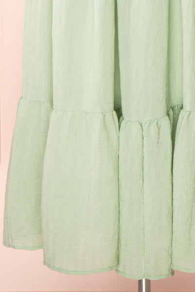 Abra Sage | Tiered Midi Dress w/ Puffy Sleeves bottom