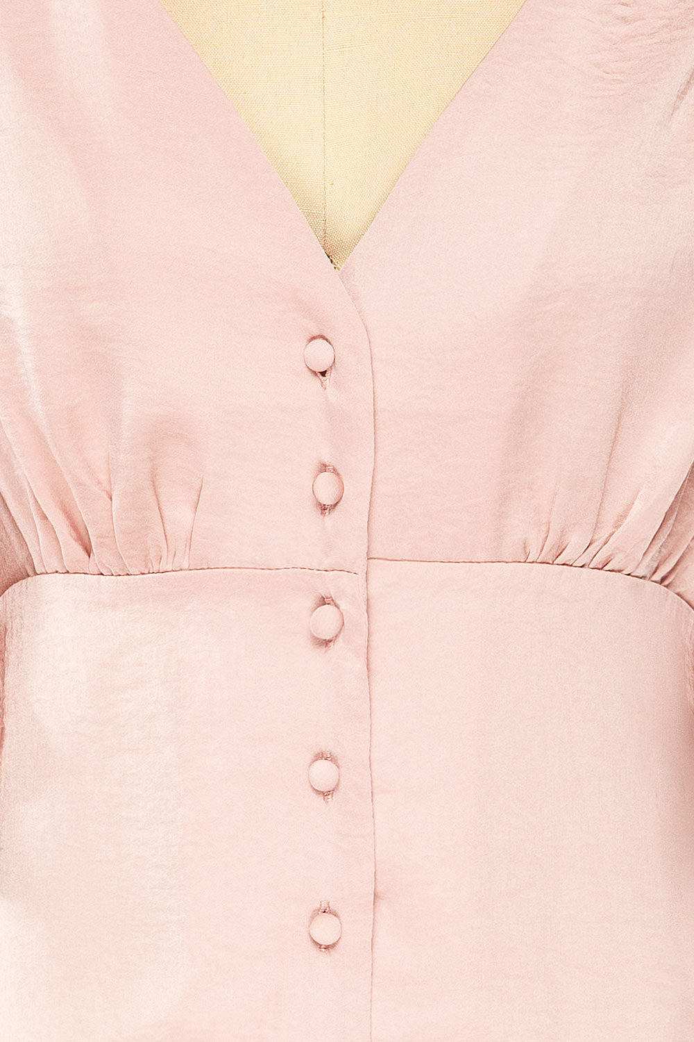 Abru Blush Pink 3/4 Sleeve Cropped Blouse | La petite garçonne details