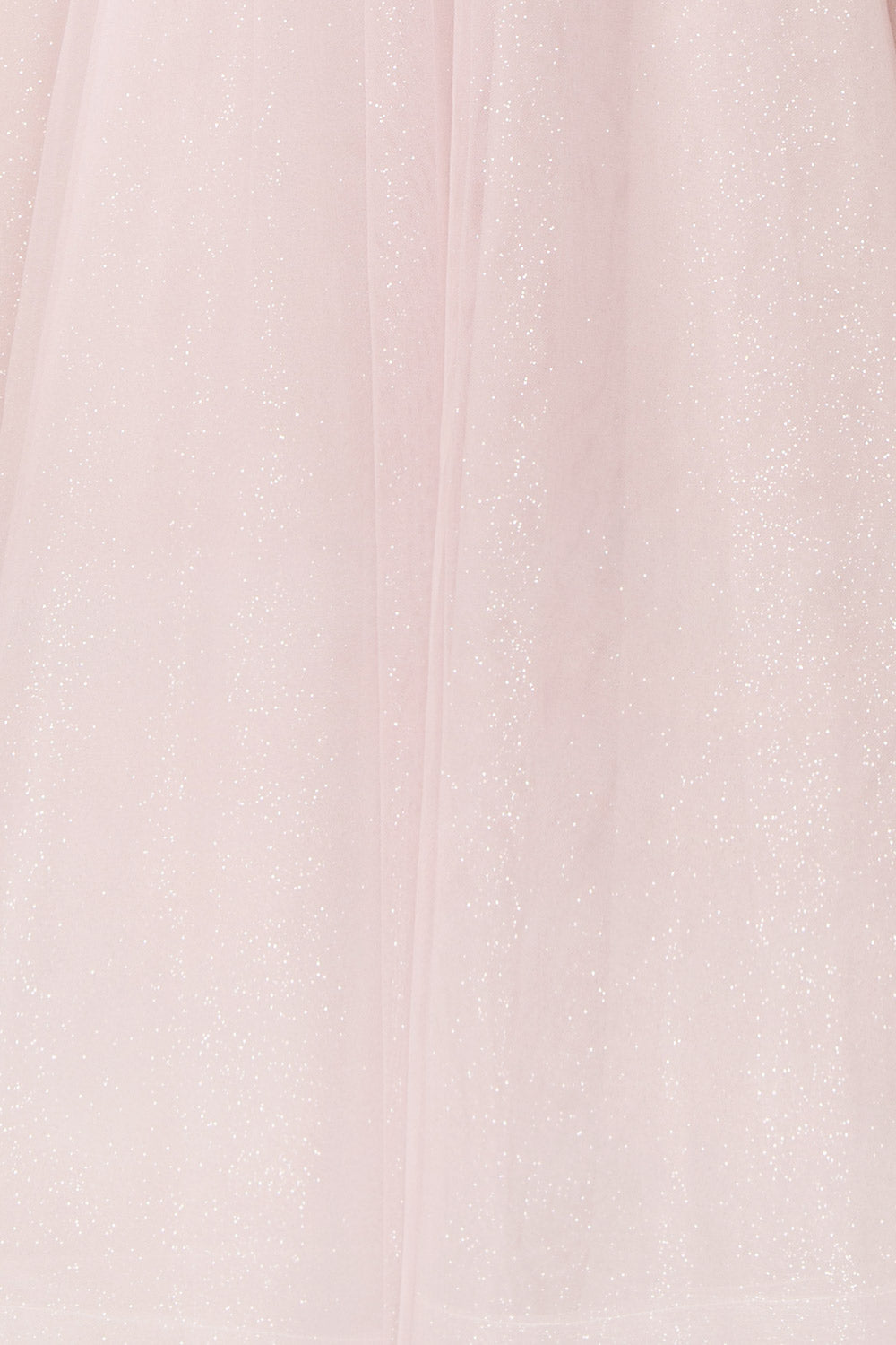 Acacia Lilac Floral Embroidered Tulle Maxi Dress | Boudoir 1861 close-up
