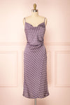 Acanta Cowl Neck Polka Dot Midi Slip Dress | Boutique 1861 front view