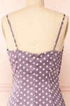 Acanta Cowl Neck Polka Dot Midi Slip Dress | Boutique 1861 back close-up