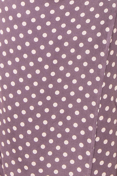 Acanta Cowl Neck Polka Dot Midi Slip Dress | Boutique 1861 fabric