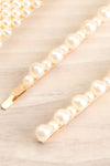 Acanthe Set of Golden Pearl Studded Barrettes | La Petite Garçonne 3