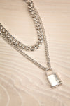 Acarus Argent Silver Chain Necklace with Padlock flat lay | La Petite Garçonne