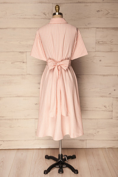 Accrington Pink Striped Button-Up A-Line Summer Dress | Boutique 1861 7