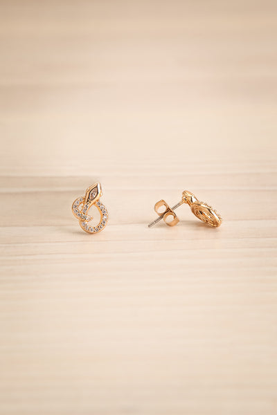 Acerra Or Golden Snake Stud Earrings | La Petite Garçonne