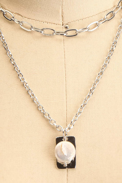 Acrius Silver Layered Chain Necklace w Pendants | La Petite Garçonne 6