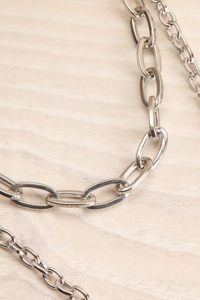 Acrius Silver Layered Chain Necklace w Pendants | La Petite Garçonne 5