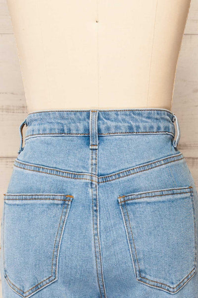 Acrunx High-Waisted Straight Leg Jeans | La petite garçonne back close-up