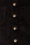 Acy Black Short Corduroy Skirt w/ Buttons | La petite garçonne fabric