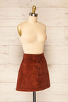 Acy Brick Short Corduroy Skirt w/ Buttons | La petite garçonne side view