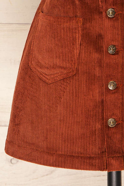 Acy Brick Short Corduroy Skirt w/ Buttons | La petite garçonne bottom