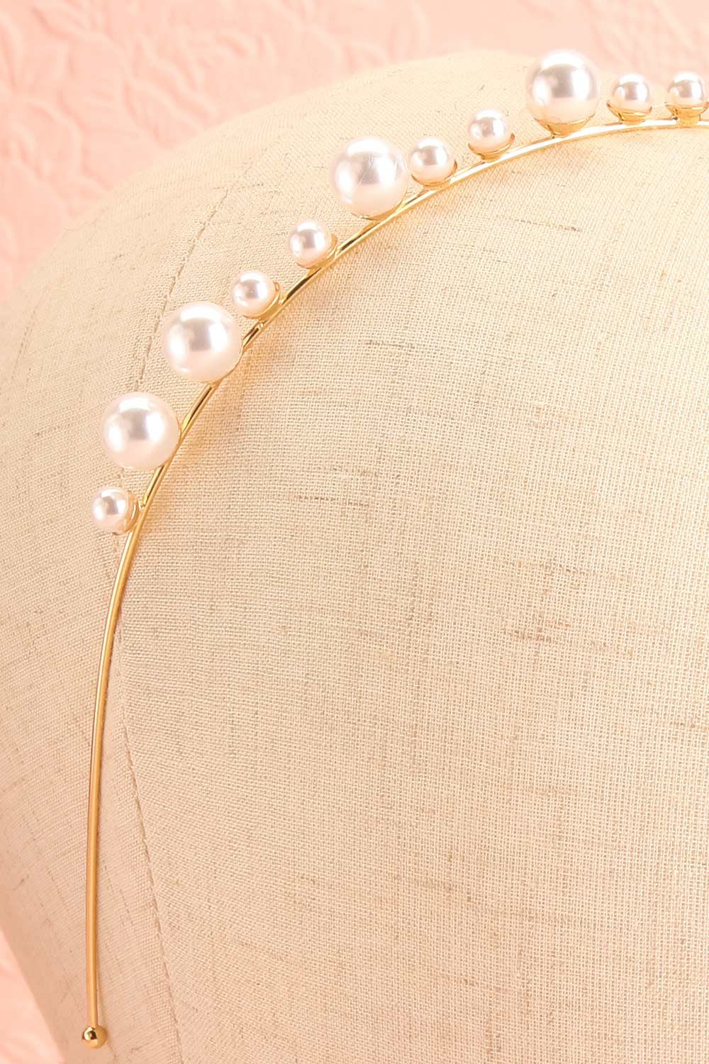 Adalheid Golden Headband with Pearl Ornamentation close-up | Boudoir 1861