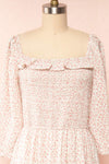 Adaline Square Neck Floral Midi Dress | Boutique 1861 front close up