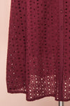 Adalynn Bourgogne Lace Midi A-Line Dress skirt | Boutique 1861