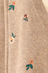Adamo Taupe Cropped Cardigan w/ Flowers | La petite garçonne fabric