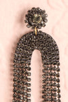 Adeas Black Statement Crystal Pendant Earrings | Boutique 1861 close-up