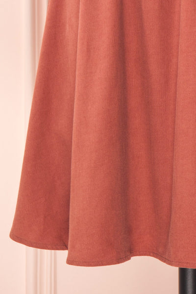 Adelais Mauve Ribbed A-Line Short Dress | Boutique 1861 bottom