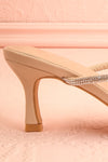 Adele Beige Slip-on Sparkly Heeled Sandals | Boudoir 1861 side close-up