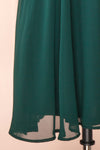 Adelie Green V-neck Chiffon Midi Dress | Boutique 1861 bottom