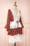 Adeline Burgundy & White Lace Dress | Robe | Boutique 1861 side view