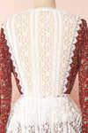 Adeline Burgundy & White Lace Dress | Robe | Boutique 1861 back close-up