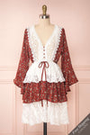 Adeline Burgundy & White Lace Dress | Robe | Boutique 1861 front view
