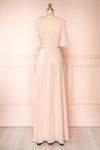 Adelphia Blush Pink Short Sleeve Chiffon Maxi Dress | Boutique 1861  back view