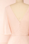 Adelphia Blush Pink Short Sleeve Chiffon Maxi Dress | Boutique 1861  back close-up