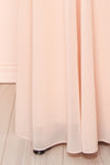 Adelphia Blush Pink Short Sleeve Chiffon Maxi Dress | Boutique 1861  bottom