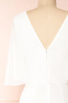 Adelphia Ivory White Short Sleeve Chiffon Maxi Dress | Boutique 1861  back close-up