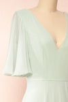 Adelphia Sage Chiffon Maxi Dress | Boutique 1861 side close-up