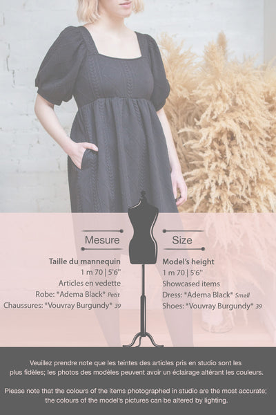 Adema Black Puffy Sleeve Knitted Dress | La petite garçonne fiche