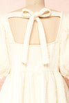 Adema Cream Puffy Sleeve Knitted Dress | La petite garçonne back close-up
