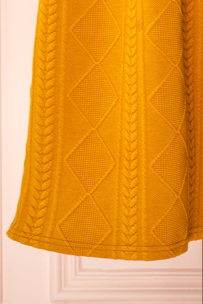 Adema Mustard Puffy Sleeve Knitted Dress | La petite garçonne bottom