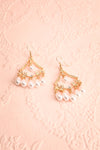 Adesurio Golden & Pearl Chandelier Pendant Earrings | Boutique 1861
