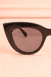 Adfero Licorice Black Cat-Eye Sunglasses close-up | Boutique 1861
