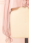 Adorae Pink Long Sleeve Blouse w/ Ruffled Collar | Boutique 1861 bottom