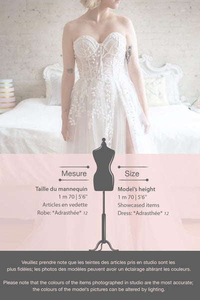 Adrasthee Bustier Tulle Wedding Dress w/ Slit | Boudoir 1861fiche