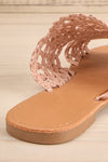 Adsum Blush Macrame Flat Slip-On Sandals | La petite garçonne back close-up