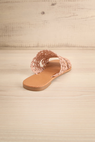 Adsum Blush Macrame Flat Slip-On Sandals | La petite garçonne back view