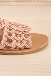 Adsum Blush Macrame Flat Slip-On Sandals | La petite garçonne side close-up