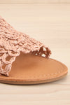 Adsum Blush Macrame Flat Slip-On Sandals | La petite garçonne front close-up