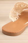 Adsum White Macrame Flat Slip-On Sandals | La petite garçonne back close-up